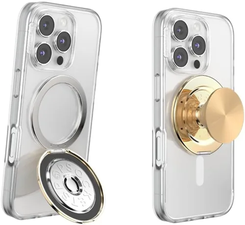Vista 9 de PopSockets Agarre Kick-Out para MagSafe, Kickstand- Knurl Gunmetal Moleteado Gunmetal