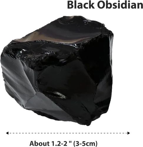 Vista 2 de Apengshi Cristales Crudos de Obsidiana Negra 2PCS Piedras Naturales Rugosas Cristales de Curación y Piedras DIY Piedras Crudas para Meditación