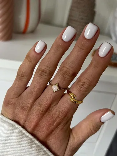 Vista 8 de Uñas postizas extra cortas, cuadradas, color rojo vino, uñas acrílicas pequeñas de color sólido, uñas postizas cortas de otoño con diseños, uñas
