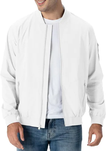 Vista 33 de Rdruko Chaqueta Bomber Ligera para Hombre Cazadora Cortavientos Casual Elegante a la Moda