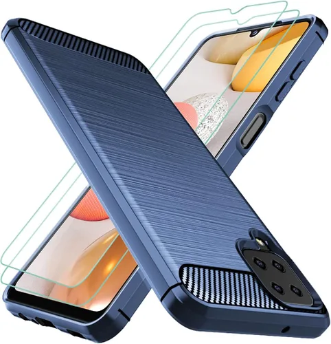 Vista 8 de Osophter Funda para Galaxy A22 4G con protector de pantalla de absorción de golpes Flexible TPU Rubber Protective Cell Phone Cover para Samsung