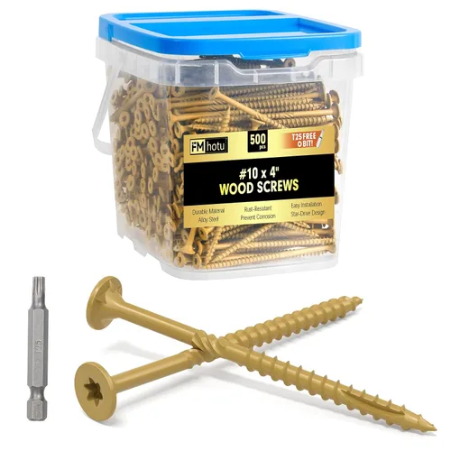 Vista 30 de #10 x 2-1/2" Tornillos para Terraza, 108 Piezas Tornillos para Madera con Cabeza Estrella, Tornillos para Madera Resistentes al Óxido para Negro