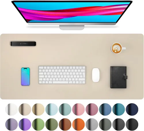 Vista 61 de Aothia - Protector de escritorio de cuero sintético grande, base antideslizante para mouse y superficie para escribir, impermeable, fácil de Agua