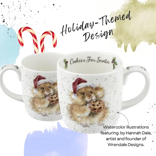Vista 3 de Royal Worcester Wrendale Designs Taza de 14 onzas (Galletas para Santa)