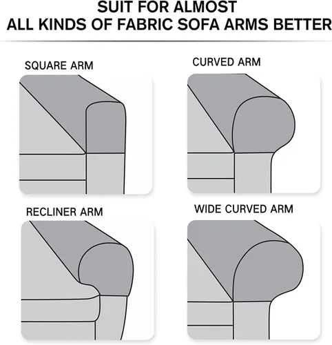 Vista 7 de Fundas elásticas para reposabrazos de sofá, fundas de elastano para sillas, sofá, sillón, fundas para sofá reclinable con pasadores giratorios, 2