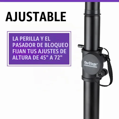 Vista 3 de On-Stage SS7761B Soporte de altavoz de aluminio