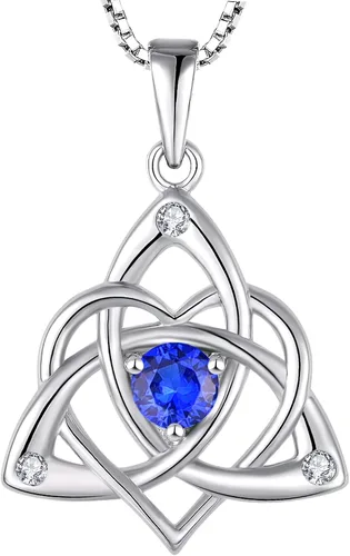 Vista 12 de STARCHENIE Celtic Knot Necklace for Women 925 Sterling Silver Trinity Love Knot Pendant Birthstones Jewelry 38-Ópalo-Oct