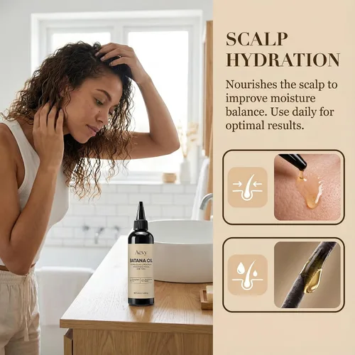 Vista 2 de Aceite de batana, apoya el crecimiento del cabello, aceite hidratante para el cuero cabelludo y el cabello, aceite suavizante hidratante profundo