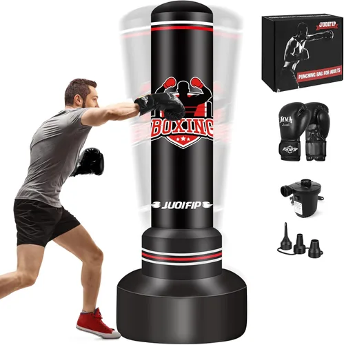 Vista 8 de Heavy Punching Bag with Stand Adults Teens,70" Freestanding Boxing Bags Kicking Bag Heavy Bag with Boxing Gloves and Electric Air Pump, Kickboxing