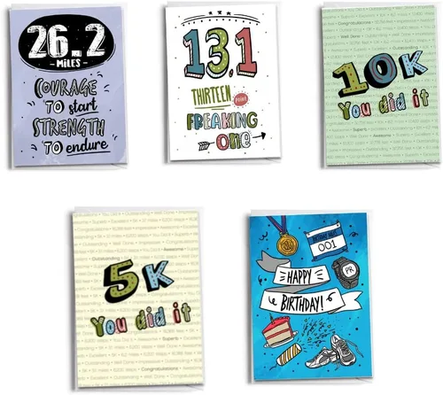 Vista 11 de Tarjetas de felicitación 5K Runner 3.1 millas Paquete de 5 carreras