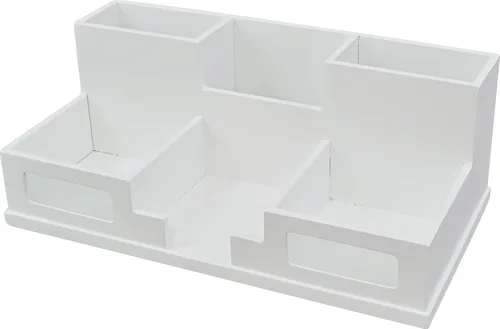 Vista 6 de Organizador de escritorio Victor con soporte para teléfono inteligente, Blanco
