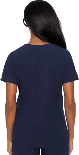 Vista 2 de Med Couture Camiseta de maternidad con cuello en V para mujer, Negro
