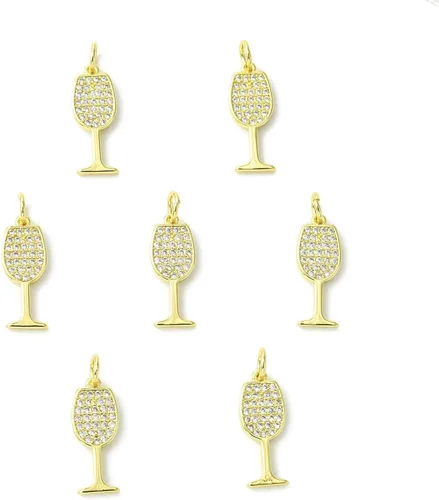 Vista 13 de Stiesy Dijes de latón dorado para hacer joyas, colgantes a granel para collares, pulseras, aretes, manualidades, Vidrio, Sin piedra preciosa
