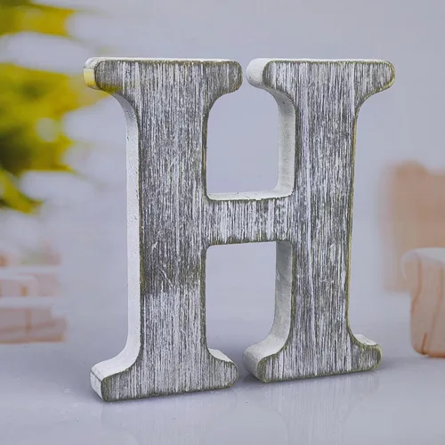 Vista 11 de Letras de madera rústica sin terminar de 6 pulgadas para decoración de pared, letras decorativas de pie en rodajas, decoración de tablero