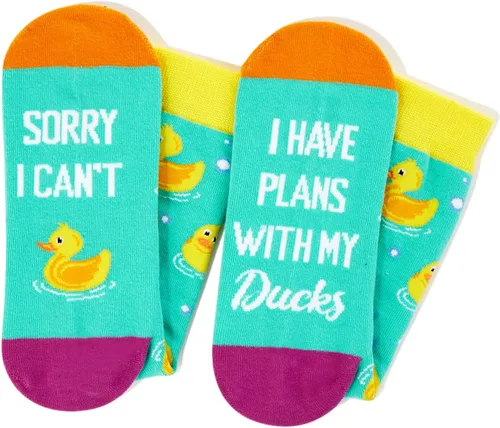 Vista 3 de Zmart Calcetines divertidos de goma para mujer, calcetines de pato lindos para hombres, regalos de pato de goma, regalos para amantes de los patos
