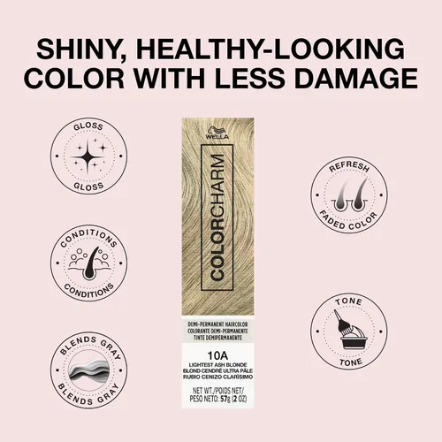 Vista 4 de COLORCHARM - Tinte permanente para el cabello, tinte para el cabello para cobertura de canas, añade brillo, 2 onzas Shea Butter Free of ammonia