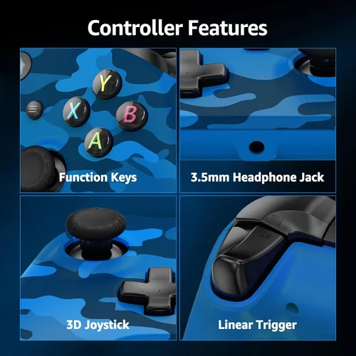 Vista 3 de IWGAME Wireless Controller for X-BOX, Gaming Controller Support Turbo3.5MM Audio JackDual Vibration, Controller Compatible with X-BOX One One SX