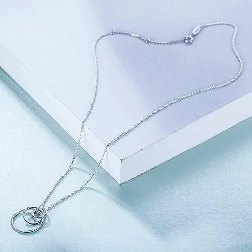 Vista 3 de Collar de plata de ley con 3 círculos, collares para abuela, madre e hija, collar familiar, regalo para la abuela