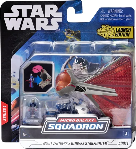 Vista 2 de Star Wars Micro Galaxy Squadron Light Armor Class ASAJJ VENTRESS'S GINIVEX Starfighter - Vehículo de 3 pulgadas con microfigura Asajj Ventress de 1