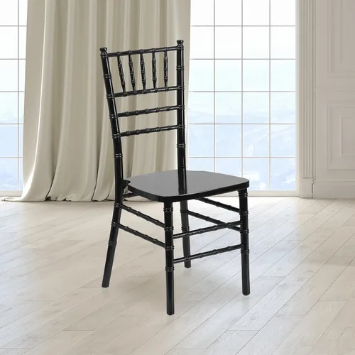 Vista 2 de Flash Furniture - Silla Chiavari de madera negra de la serie HERCULES