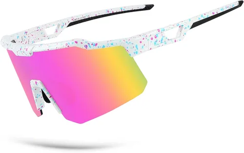Vista 11 de OULAIQI Gafas de sol de ciclismo para hombres y mujeres, lentes de sol de béisbol juveniles, diseño ligero, protección UV400, gafas deportivas