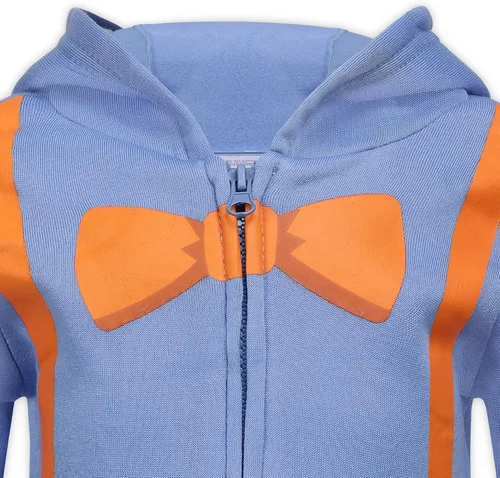 Vista 2 de Blippi Sudadera con capucha con cremallera para niños pequeños y pequeños, color azul, Naranja