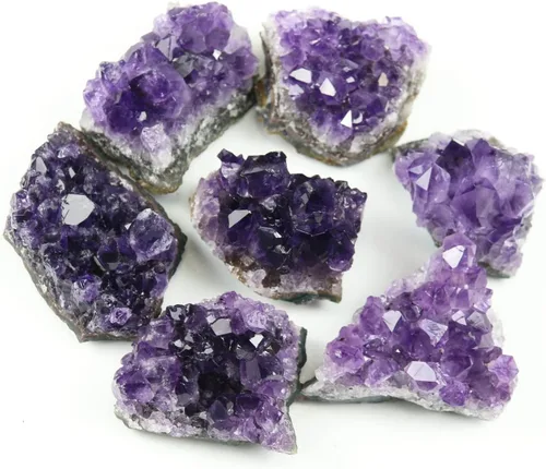 Vista 5 de Cristales de amatista, racimo de amatista, racimos de amatista para brujería, cristal de amatesis, amatista cruda, cristales de cueva de geoda