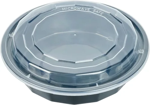 Vista 26 de Asporto - Cajas para llevar de 16 onzas, 50 recipientes de alimentos para llevar para microondas, tapas de plástico transparente incluidas, no Negro