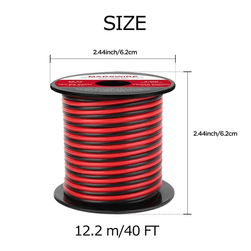Vista 7 de Cable eléctrico de calibre 18 AWG de 2 pines, cable de luz LED de CC de 12 V, cable de cobre de conexión automática, con carrete para lámpara LED