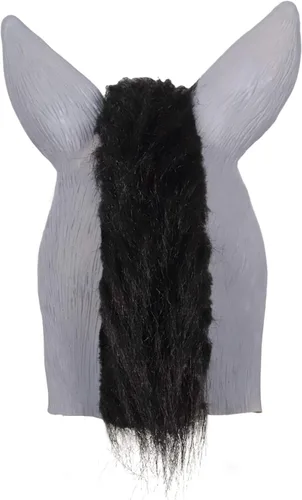 Vista 4 de Molezu Shrek - Máscara de burro para Halloween, disfraz de lujo, fiesta de disfraces, cosplay, cabeza de animal de látex para adultos