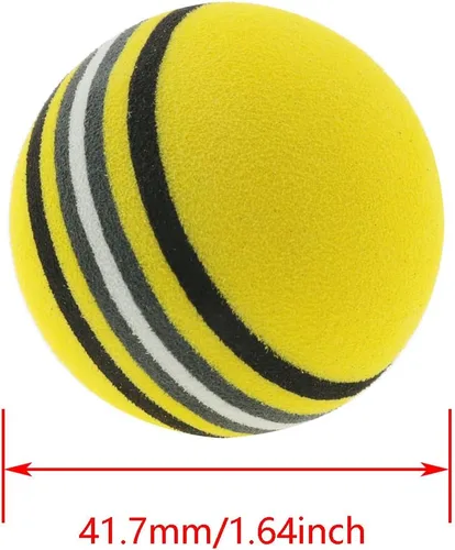 Vista 3 de DGZZI Pelota de golf de esponja, 16 unidades de 1.654 in, espuma EVA amarilla, bolas de golf de práctica de arco iris, bolas suaves de entrenamiento