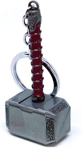 Vista 2 de VNFLY Nidavellir Mjolnir Llavero Vengadores Thor Hammer llavero martillo llavero (plata)