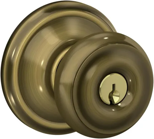 Vista 20 de SCHLAGE F10 GEO 716 Pomo de Puerta Georgiano, Cerradura de Paso para Pasillo y Armario, Bronce Envejecido (Paquete de 4)