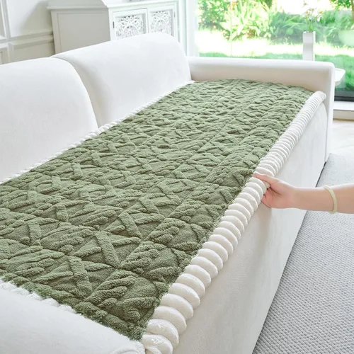 Vista 10 de Fundas de Reposabrazos de Sofá Antideslizantes, Funda Lavable de Respaldo de Sillón Suave, Fundas Gruesas y Peludas para Reposabrazos de Sofá