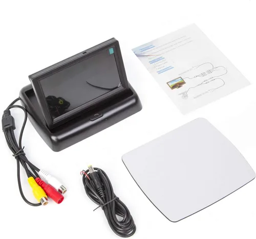 Vista 6 de 4.3 pulgadas pequeño mini digital abatible pantalla de monitor plegable para coche camión vehículo vista trasera kits de estacionamiento invertido