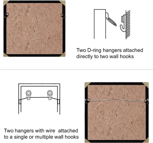 Vista 7 de Ganchos de acero para colgar fotos con anillos triangulares pequeños con tornillos, marcos de fotos, soluciones para colgar cuadros de relojes
