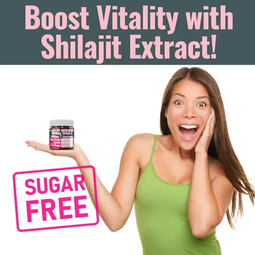 Vista 3 de Gomitas complejas de hongos Shilajit sin azúcar, extracto de hongos con melena de león Reishi cola de pavo Cordyceps Shiitake Chaga Maitake