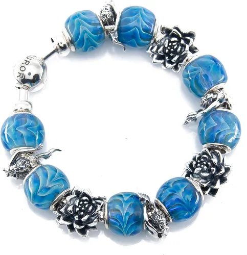 Vista 5 de Flor de loto de plata esterlina, flor de loto de plata de ley S925, colgante de flor de loto tropical hawaiano, budismo espiritual para yoga, lirios