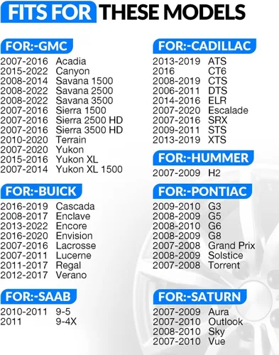 Vista 3 de Sensor TPMS preprogramado YZHIDAINF para: Chevy Impala 2006-2020 Malibu Tahoe Equinox Cruze para: GMC Acadia para: - Cadillac Escalade 315MHz Sensor