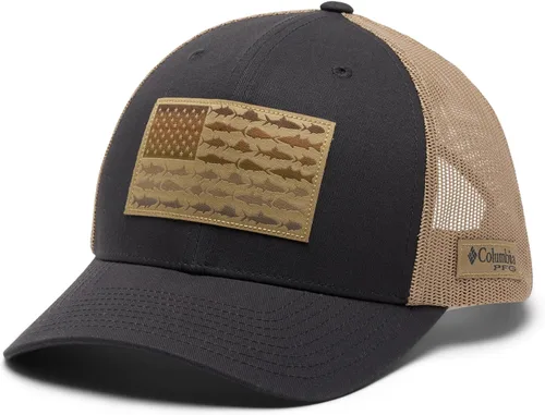 Vista 332 de Columbia Gorra de bola de malla Bandera antigua de malva/blanco/pescado