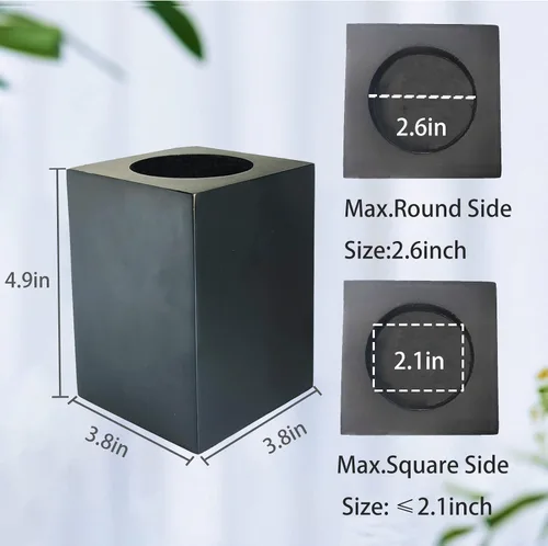 Vista 3 de Elevadores de madera para cama, elevadores para muebles, altura de 4.5 pulgadas, elevadores resistentes, color negro Paquete de 4 extensores