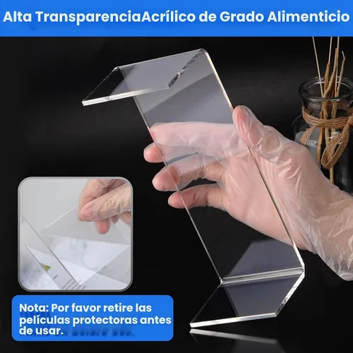 Vista 6 de Albumgit Elevadores de Exhibición de Acrílico, 8 Piezas de Soporte de Mesa Rectangular Transparente para Figuras de Amiibo Funko POP