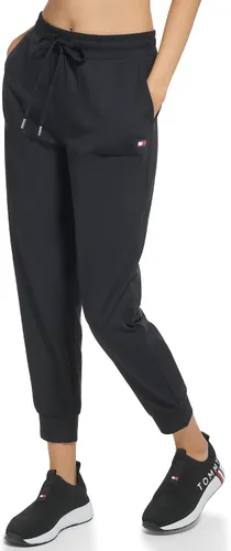 Vista 2 de Tommy Hilfiger Pantalones deportivos de poliéster reciclado con bolsillos inclinados en la cintura elástica y cordón ajustable para mujer