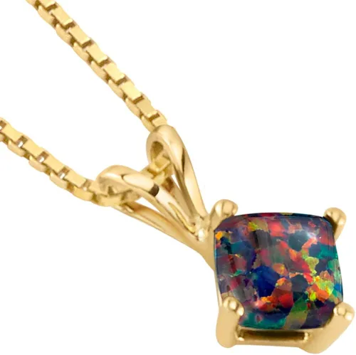 Vista 2 de Peora Colgante de oro de 14 quilates para mujer, solitario clásico de corte cojín de 0.236in en piedras preciosas auténticas y creadas