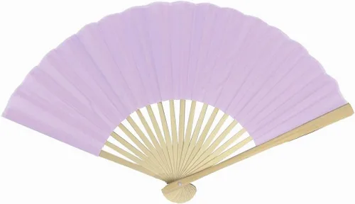 Vista 6 de Quasimoon PaperLanternStore.com Abanicos de mano de seda azul Arctic Spa de 9 pulgadas para bodas (paquete de 10)
