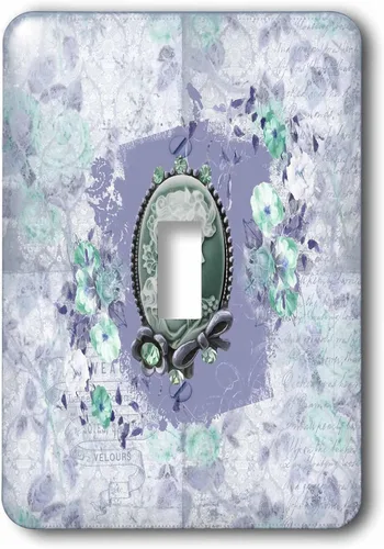 Vista 3 de 3dRose Lsp_272639_2 - Cameo de flores con aspecto de joya y lazo, interruptor de lavanda, multicolor