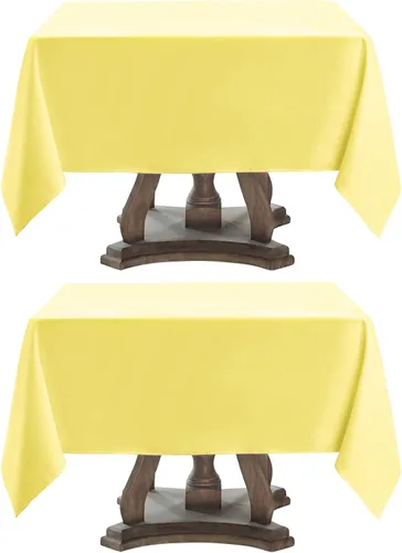 Vista 43 de Mantel Cuadrado 52 x 52 Pulgadas Manteles Negros Resistente a Manchas y Arrugas Lavable de Poliéster para Fiestas, Buffets y Bodas Mantel