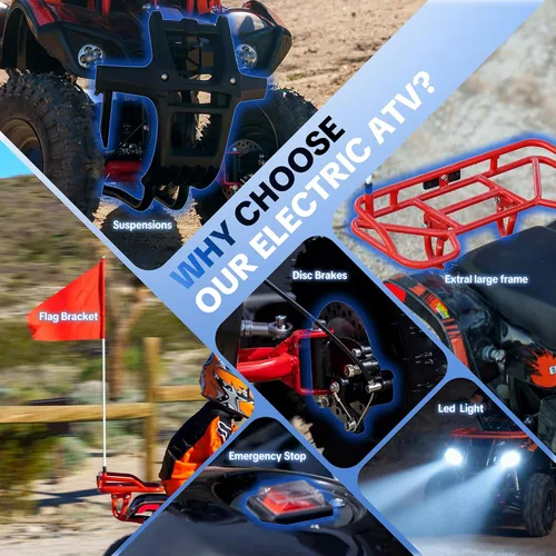 Vista 6 de HOVER HEART ATV eléctrico para niños, 36V eléctrico 4 ruedas Llama Pro-fuego