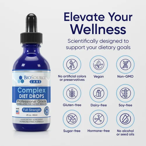 Vista 9 de BioSource Labs Gotas de dieta complejas: las mejores gotas naturales para hombres y mujeres (paquete de 2 botellas) - Suministro para 60 días