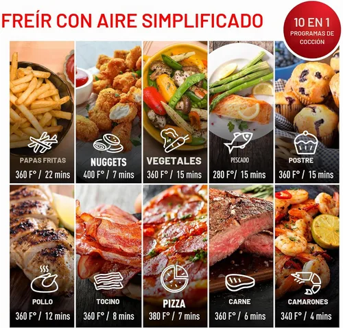 Vista 2 de T-fal Freidora de aire digital Easy Fry Max de 5.3 cuartos de galón: 10 programas de cocción versátiles, pantalla táctil intuitiva, cesta apta